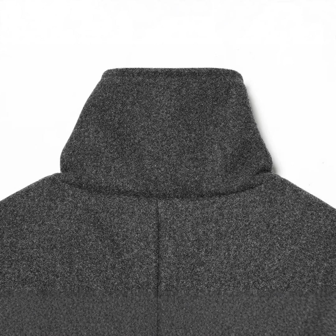 Women Longline Coat with Funnel Collar and Minimalist Front Button Placket Mune Fashion
