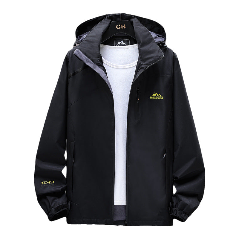 Women Lightweight Water-Repellent Outdoor Jacket with Hood, Chest Zip and Adjustable Cuffs Mune Fashion