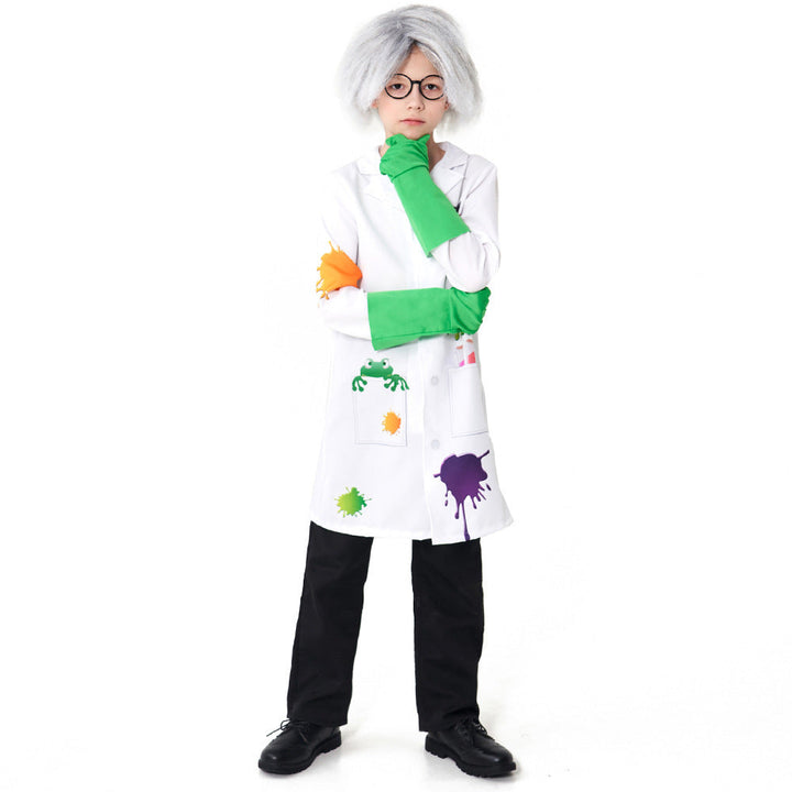 Unisex Lab Coat Costume with Funny Accessories Mune Fashion