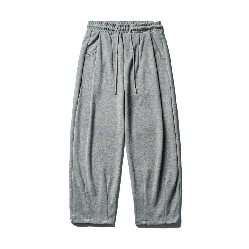 Men's Casual Sweatpants with High Elastic Waistband, Drawstring and Light Tapered Cut Mune Fashion