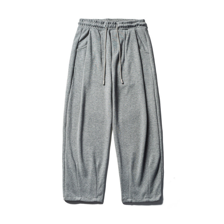 Men's Casual Sweatpants with High Elastic Waistband, Drawstring and Light Tapered Cut Mune Fashion