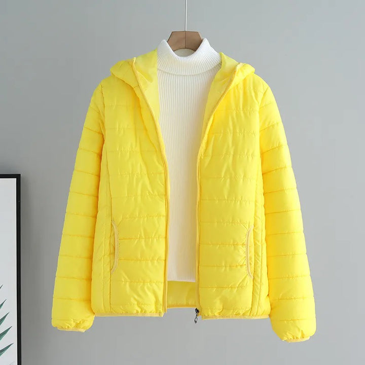Women's padded hoodie jacket with light thermal filling and hidden zipper Mune Fashion