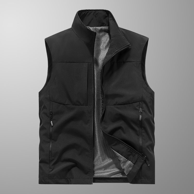 Men's lightweight windproof outdoor vest with breathable mesh lining and concealed zip pockets Mune Fashion