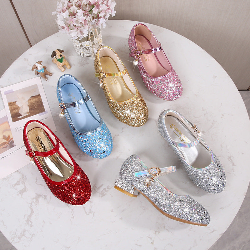 Girls Glittering Mary Jane Ballerinas with Decorative Bow and Pearl Decoration Mune Fashion