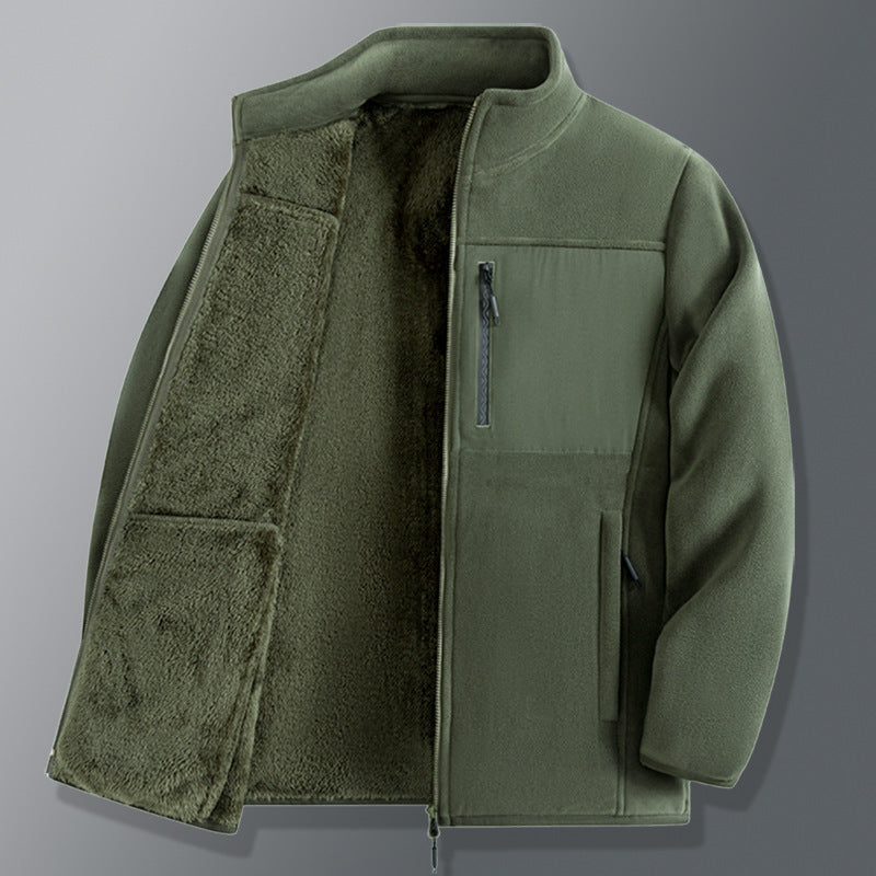 Men's functional thermo fleece jacket with soft teddy inner lining, chest zip pocket and two-way zipper Mune Fashion
