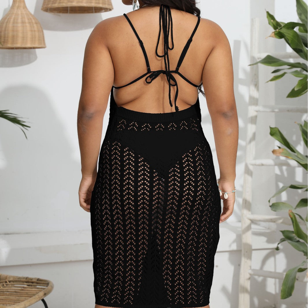 Women's Airy Crochet Beach Cover-up Mune Fashion 1779788110