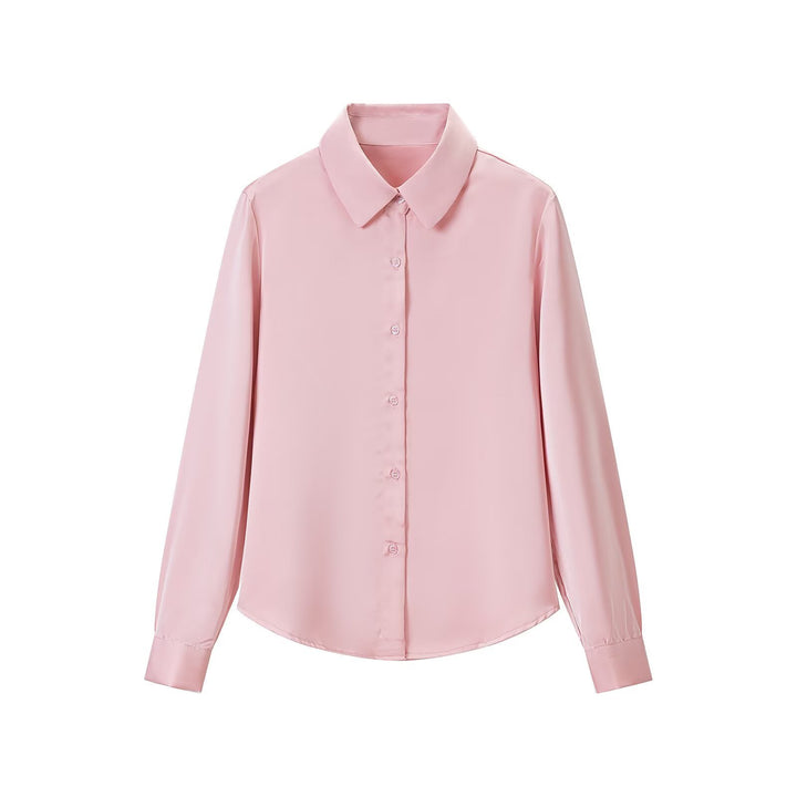 Women's fluid shirt with extended back hem, Kent collar and cuffs Mune Fashion
