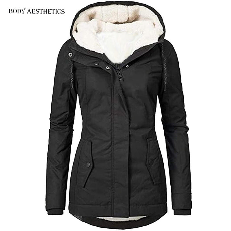 Women's parka with teddy lining, hood, and tailored silhouette Mune Fashion