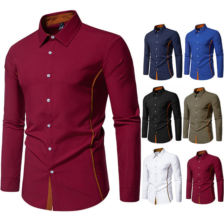 Mune | Men's Long Sleeve Shirt with Contrast Stitching and Modern Cut
