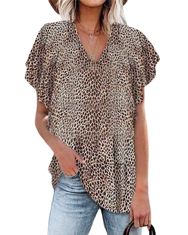 Women nan relaxed-fit blouse tunic with V-neck, layered sleeves and flattering hemline Mune Fashion