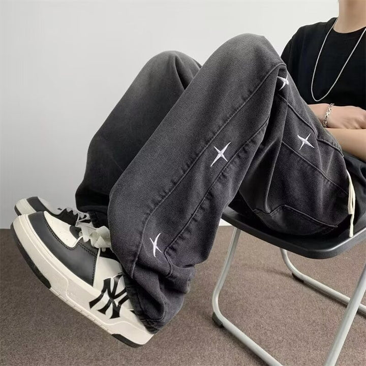 Women's Wide-Cut Jeans with Unique Mune Fashion Design