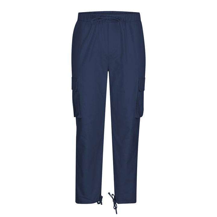 Women's casual cargo pants with elastic drawstring waistband, flap pockets, and adjustable ankle ties Mune Fashion