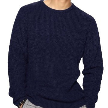 Men's Structured Sweater with Round Neck Mune