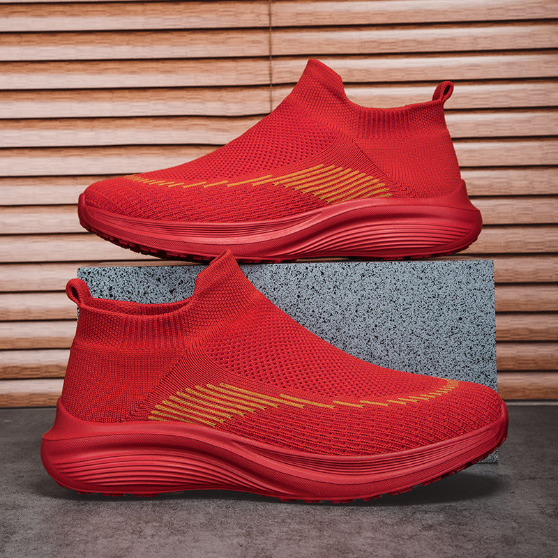Men's sock-like knitted sneakers with seamless upper and shock-absorbing sole Mune Fashion