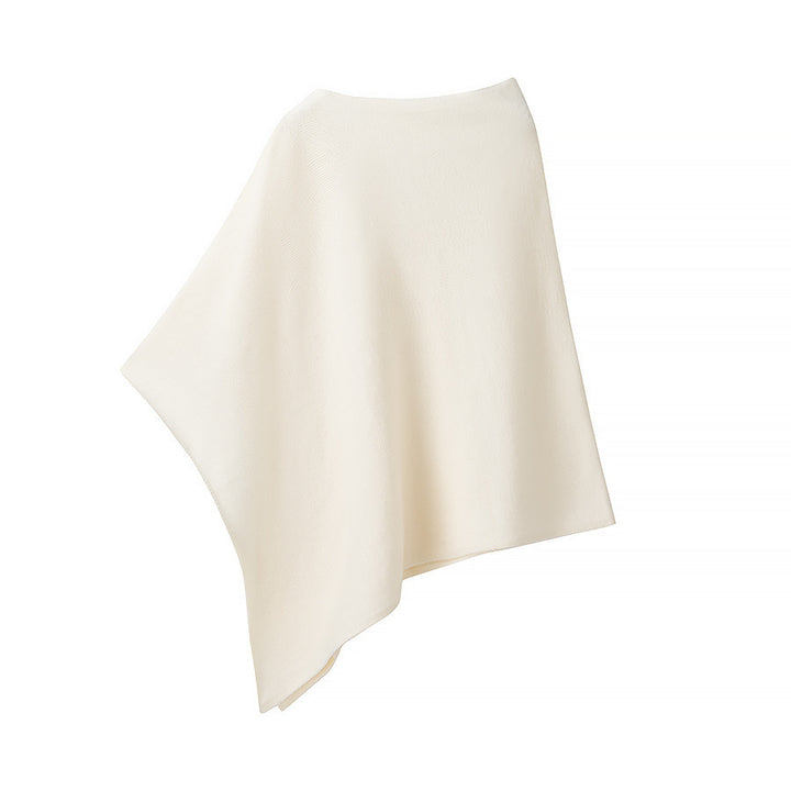 Women's nan asymmetrical knit poncho with a light fall, open side section, and fine structure Mune Fashion