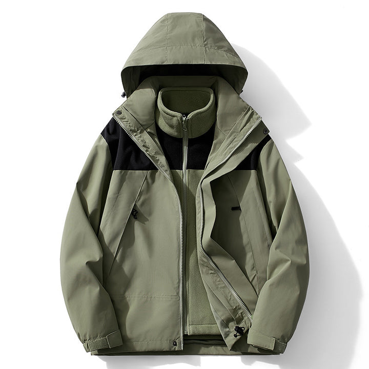 Women's Double-Layer Outdoor Parka with Removable Fleece Inner Jacket Mune Fashion