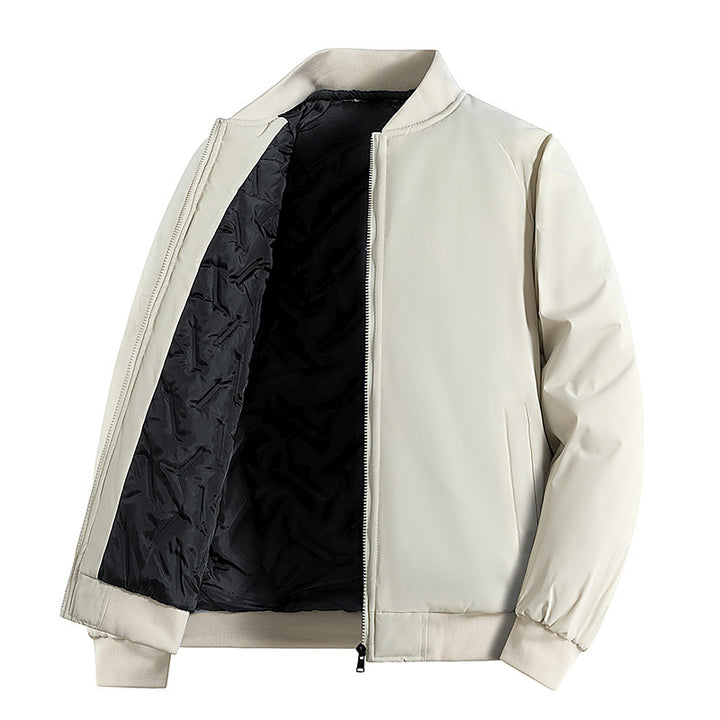 Men's Minimalist Tech Bomber Jacket with Thermally Insulated Quilted Lining and Concealed Zipper Mune Fashion