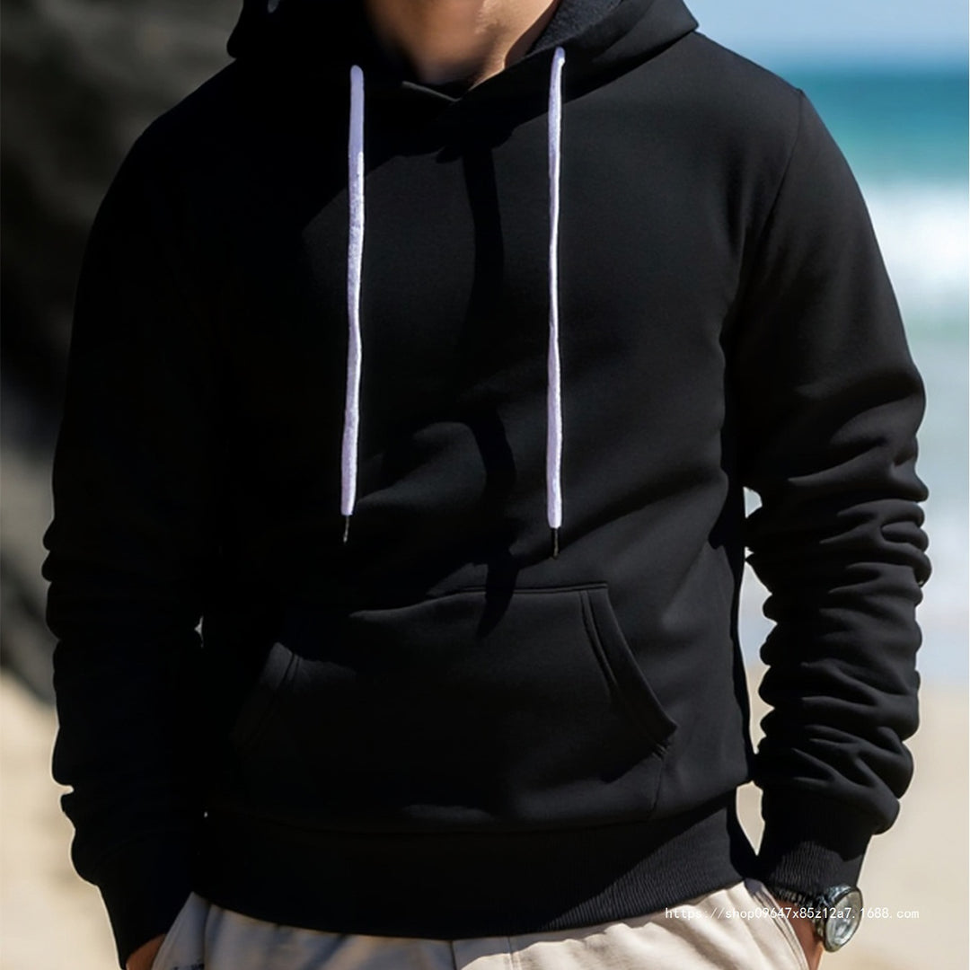 Men's hoodie made of French terry with kangaroo pocket & ribbed hem Mune Fashion