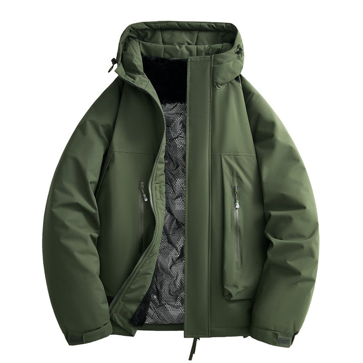 Men's water-repellent padded winter jacket with hood and soft fleece lining Mune Fashion