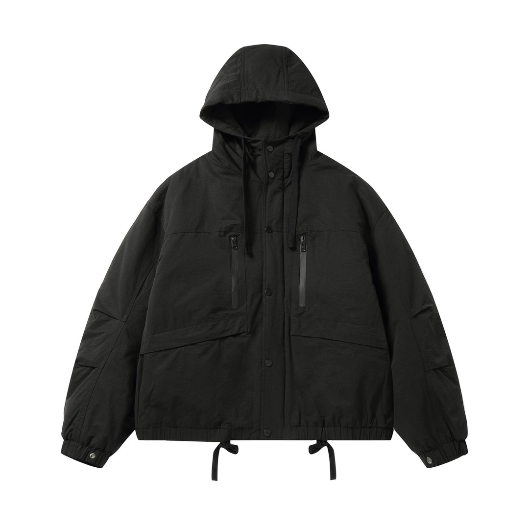 Men's technical hooded parka with water-repellent zippers, kangaroo pockets, and drawstring Mune Fashion