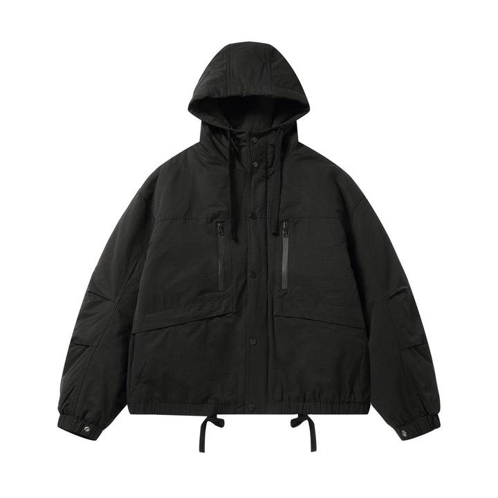 Men's technical hooded parka with water-repellent zippers, kangaroo pockets, and drawstring Mune Fashion
