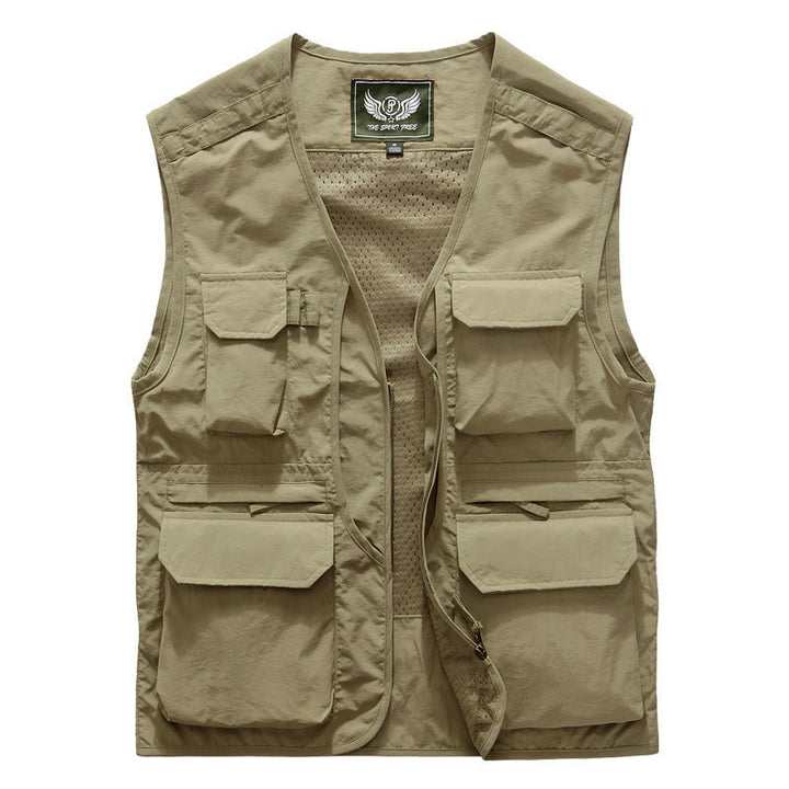 Men's Utility Outdoor Vest with Multiple Pockets and Front Zip Mune Fashion