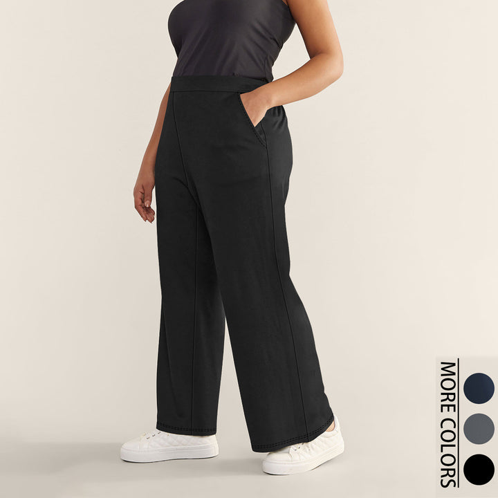 Women High-Waisted Relaxed Culotte Pants with Wide Leg and Side Pockets Mune Fashion