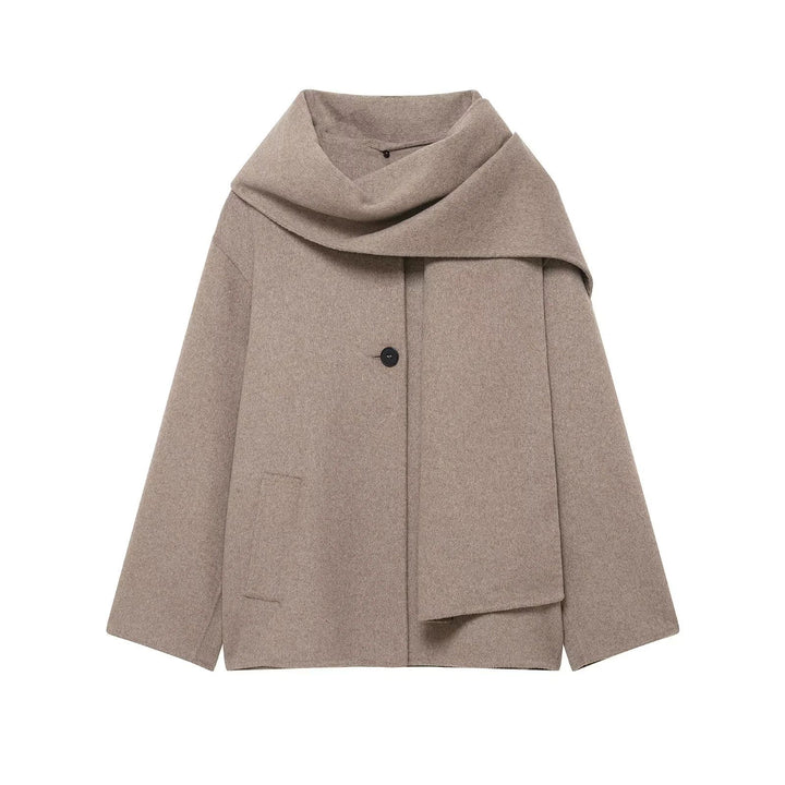 Women nan oversized wool coat with voluminous shawl collar and concealed button placket Mune Fashion