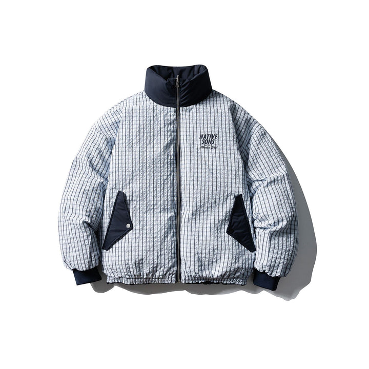 Men's Boxy Puffer Jacket with High Stand Collar and Minimalist Outer Shell Mune Fashion