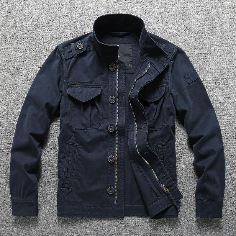Men's Padded Utility Field Jacket with Teddy Collar and Multiple Pockets Mune Fashion
