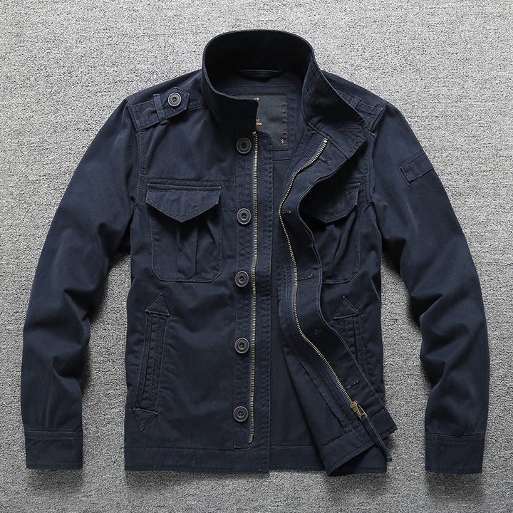 Men's Padded Utility Field Jacket with Teddy Collar and Multiple Pockets Mune Fashion