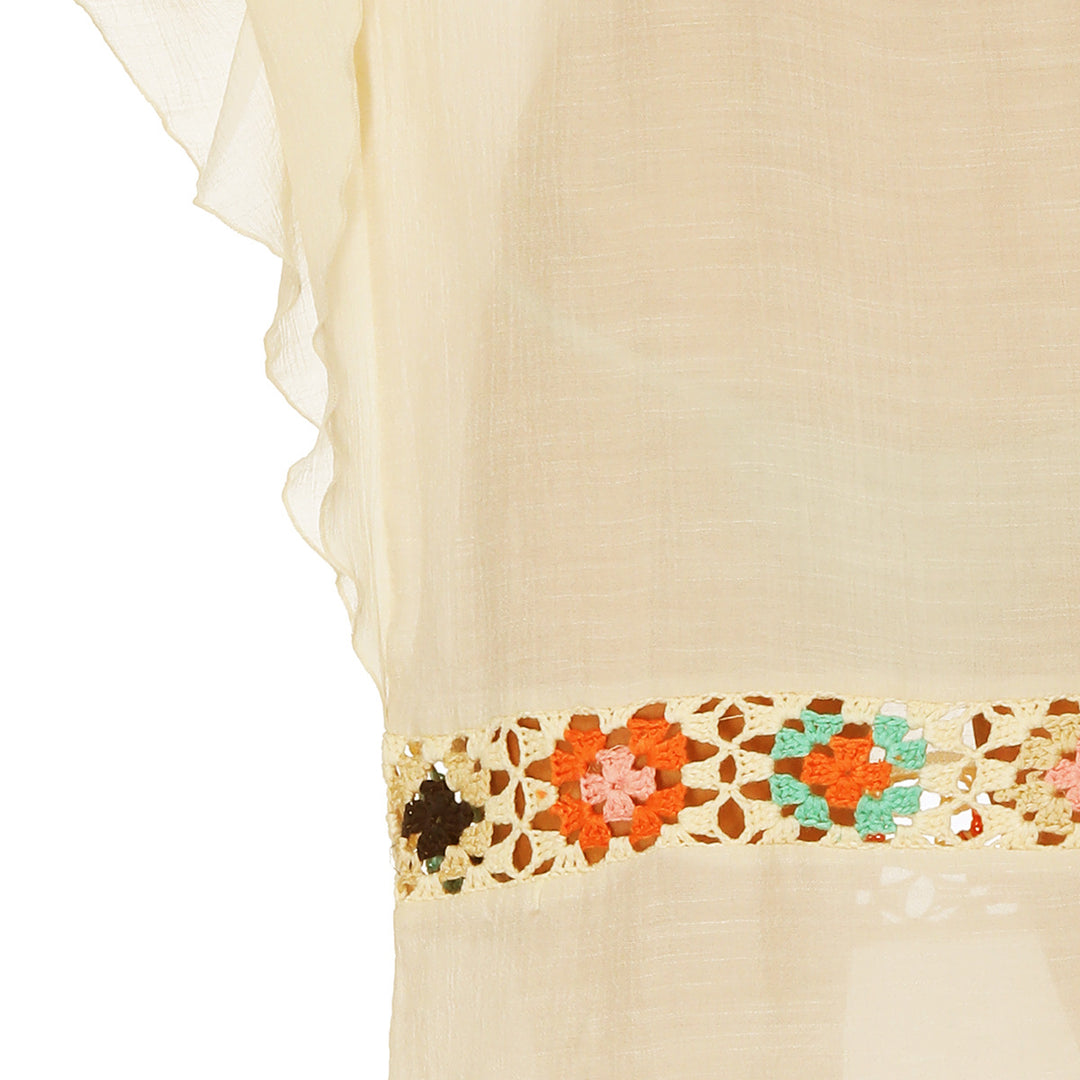 Ladies airy beach cover-up with colorful crochet pattern Mune Fashion