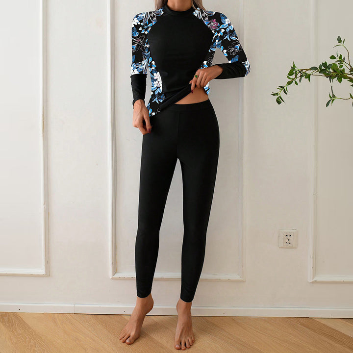 Women's Long Sleeve Rashguard with Floral Design Mune Fashion