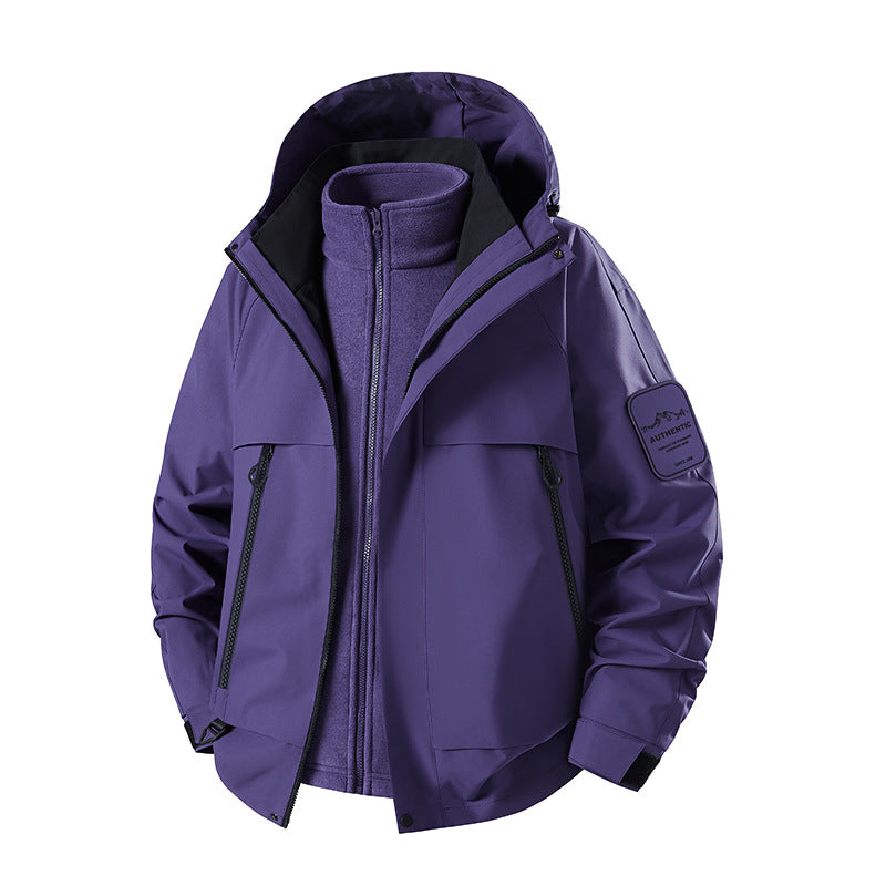 Men's multifunctional waterproof softshell rain jacket with removable fleece inner jacket Mune Fashion