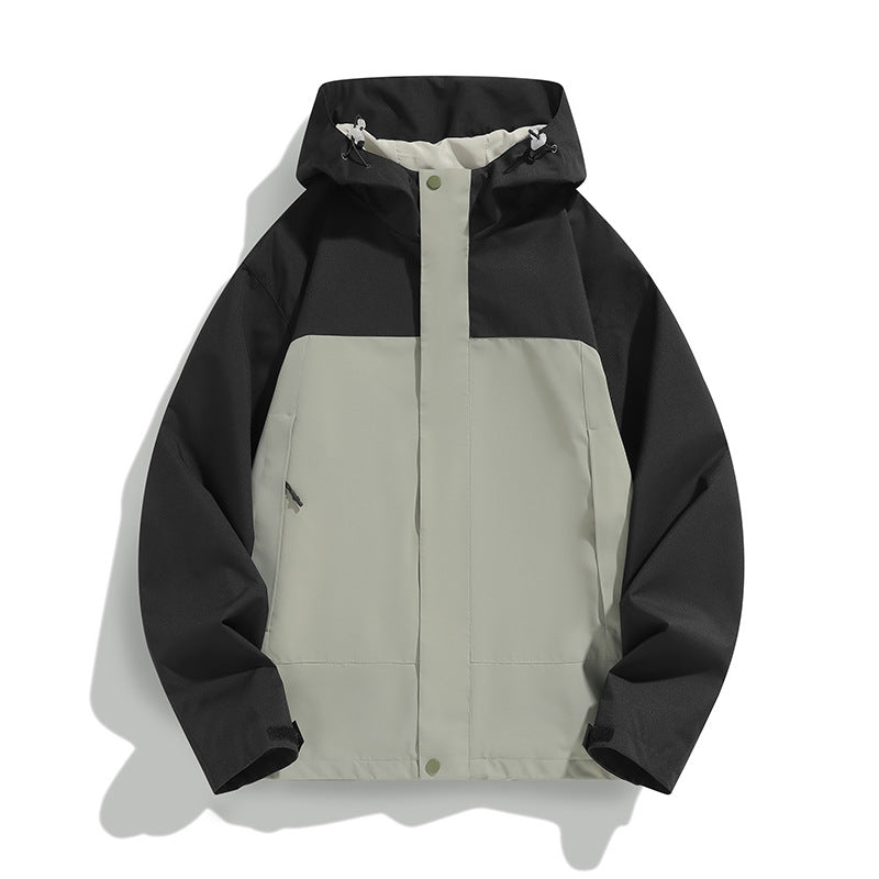 Men's Two-Tone Softshell Field Jacket with Hood, Windproof Outer Material and Minimalist Side Pockets Mune Fashion