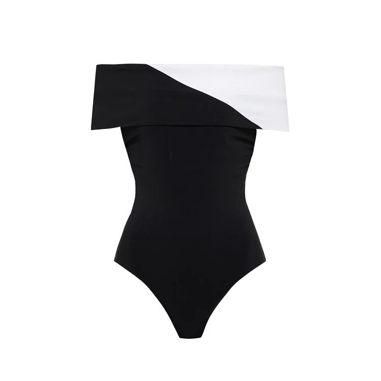 Women's swimsuit with fashionable off-shoulder design and elegant ruffled maxi tube Mune Fashion