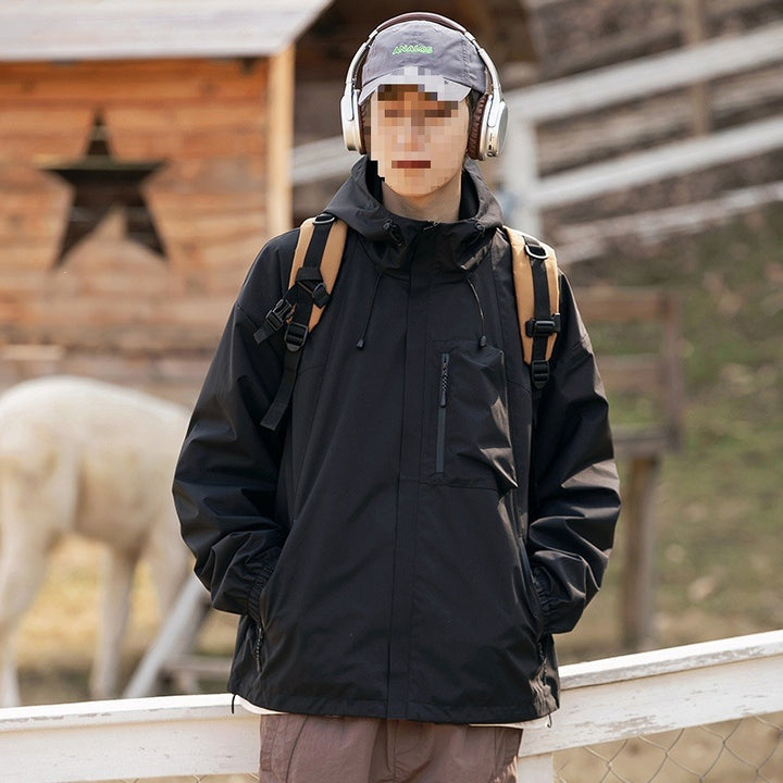 Women's technical oversized outdoor jacket with hood, water-repellent shell & drawstring Mune Fashion
