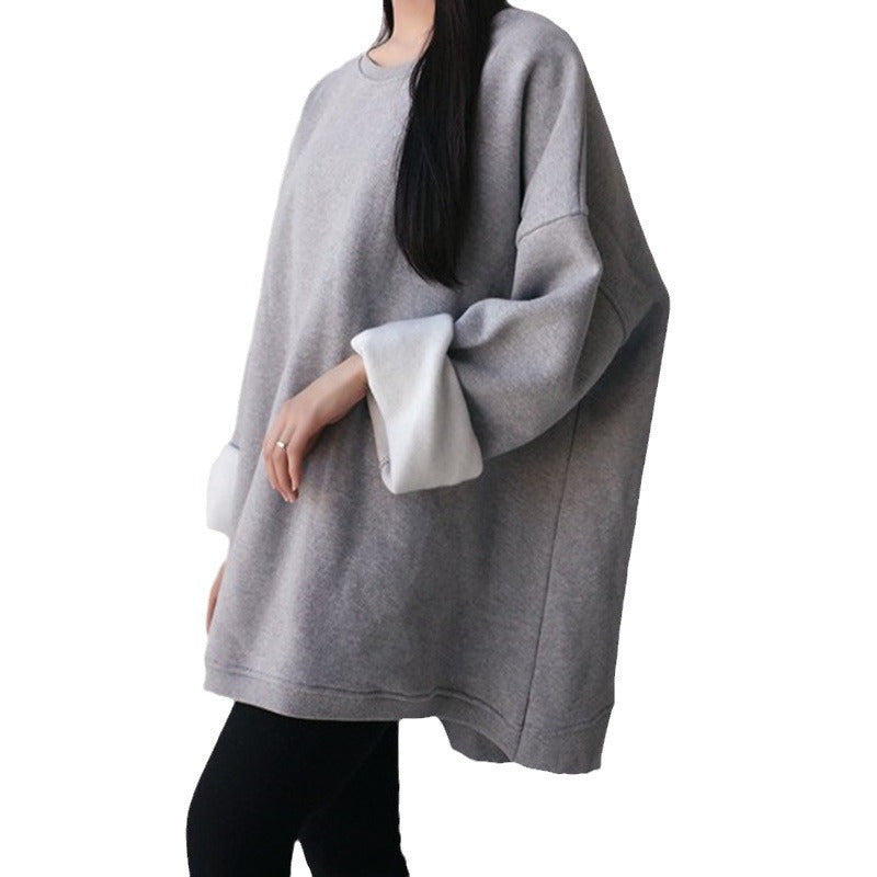 Ladies Oversized Fleece Sweatshirt with Extended Back and Dropped Shoulders Mune Fashion