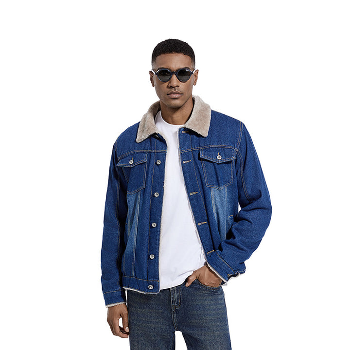 Men's transitional jacket with attached fur collar Mune Fashion