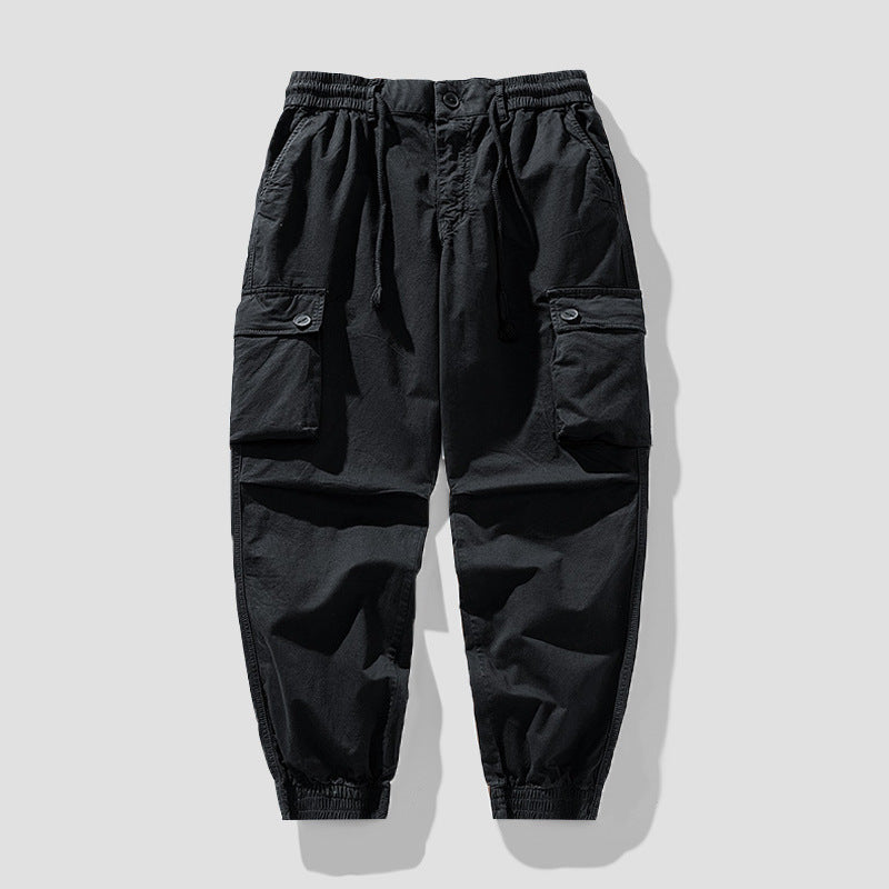 Herren Cargo-Joggerhose im Tapered-Utility-Stil mit elastischem Bund und Klapptaschen Mune Fashion