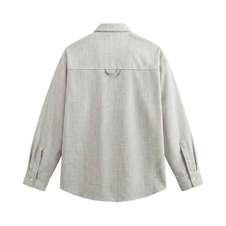Men's Oversized Shirt Jacket in Light Denim Look with Visible Decorative Seams Mune Fashion