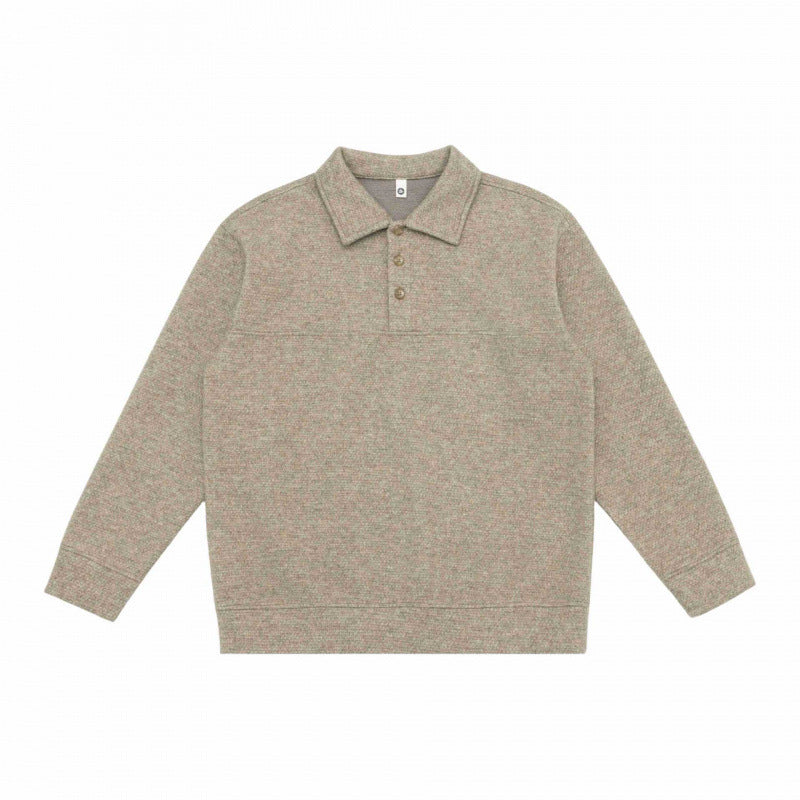 Unisex Oversized Knit Polo with Half Button Placket, Shirt Collar and Ribbed Hem Mune Fashion