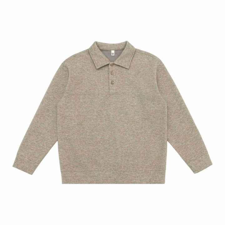 Unisex Oversized Knit Polo with Half Button Placket, Shirt Collar and Ribbed Hem Mune Fashion