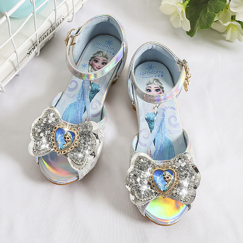 Girls Sparkling Princess Ballerinas with Decorative Floral Motif Mune Fashion