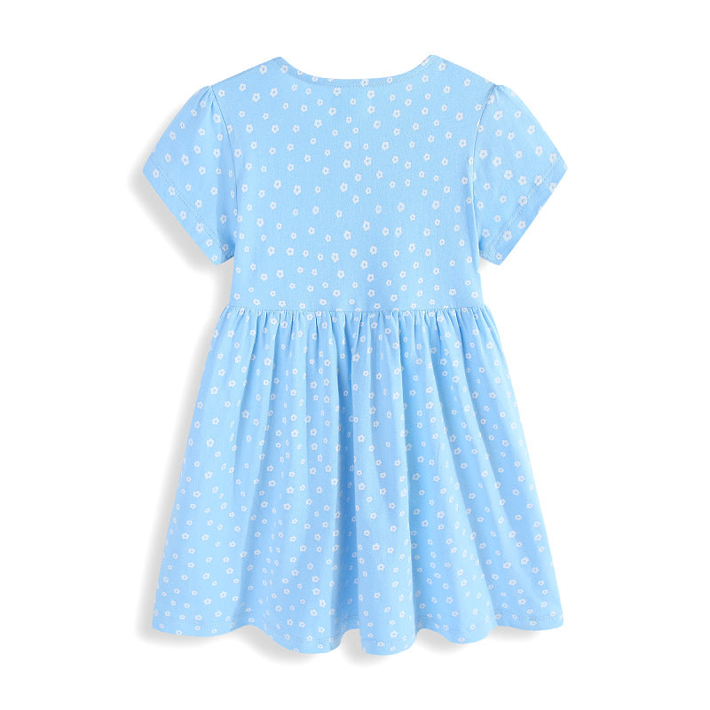 Girls summer dress with playful flower appliqués Mune Fashion
