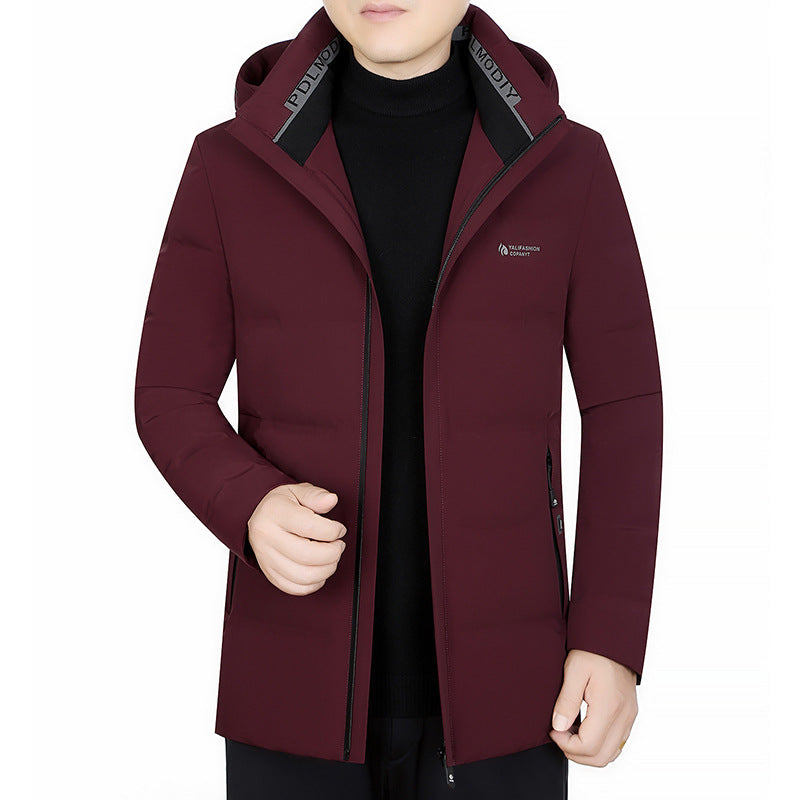 Men's Quilted City Coat with Hood, Seamless Minimal Design and Windproof Performance Outer Shell Mune Fashion