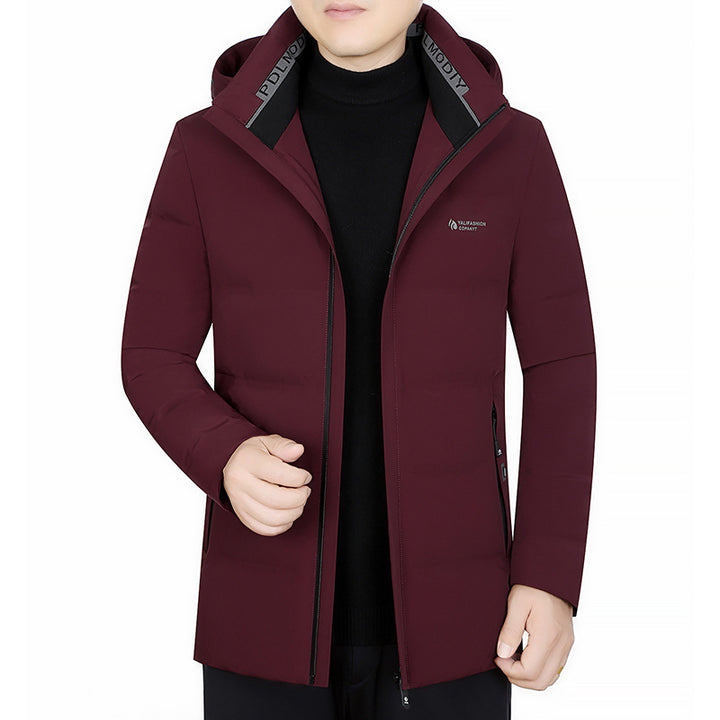 Men's Quilted City Coat with Hood, Seamless Minimal Design and Windproof Performance Outer Shell Mune Fashion