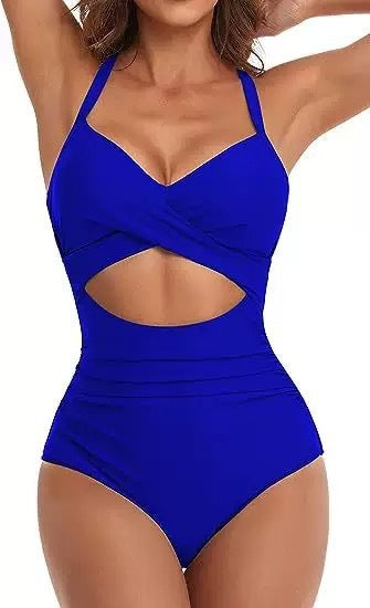 Women's Cut-Out Swimsuit with Cross Strap Mune Fashion
