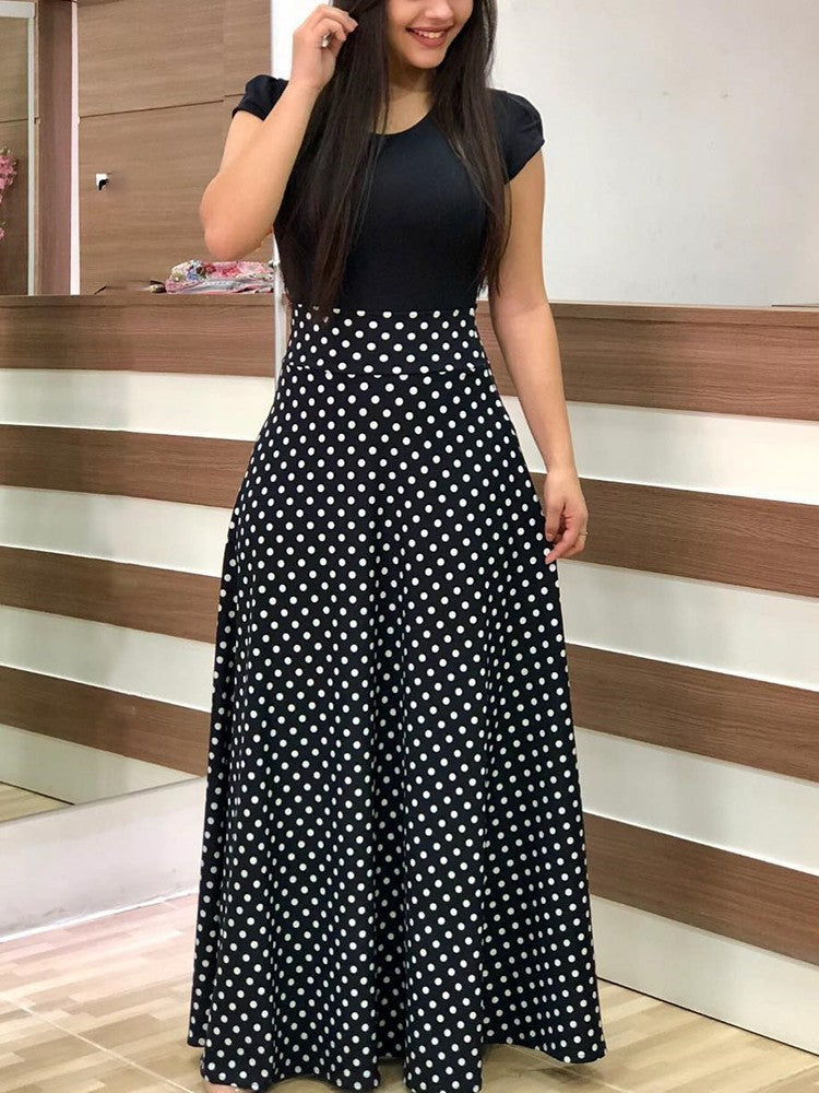 Women's Flowing Maxi Skirt with High Waist and Large Floral Print Mune Fashion