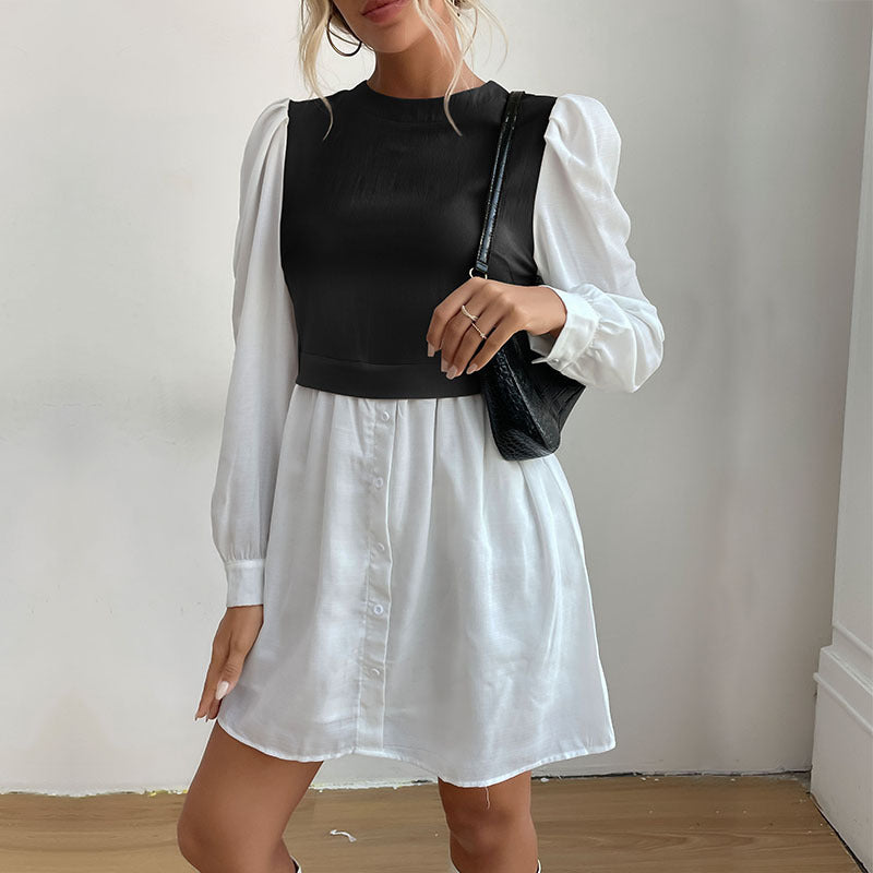 Women's Shirt Dress with Puff Sleeves Mune Fashion